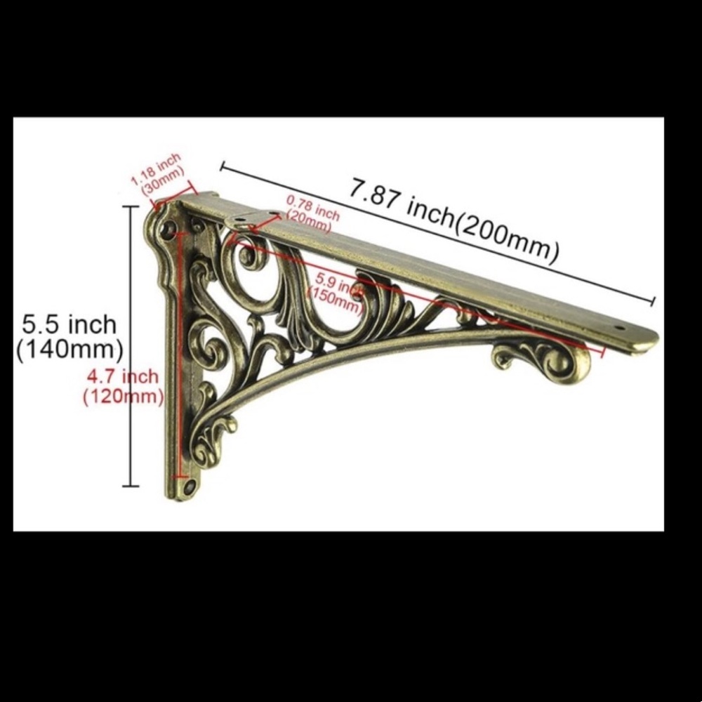 COPY - Brass filigree shelf brackets